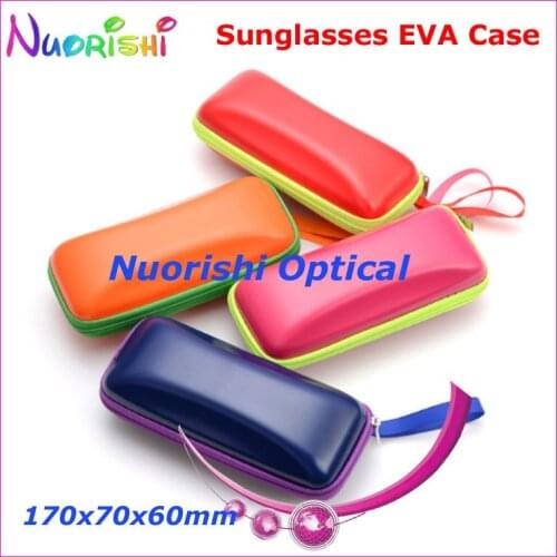 10pcs Shiny Fresh Colorful Eyeglass Glasses Sunglass Eyewear Zipper 4 Colors EVA Case Box ML031 Free Shipping
