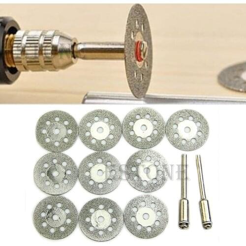 10pcs Circular Saw Blades Cutting Wheel Discs Mandrel Dremel Cutoff Rotary Tool