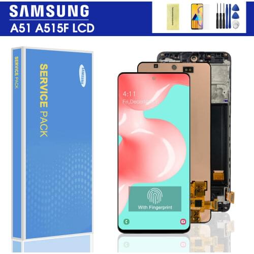 100% ORIGINAL 6.5'' Display For Samsung Galaxy A51 LCD A515 A515F A515F/DS A515FD Touch Screen with frame Digitizer Assembly