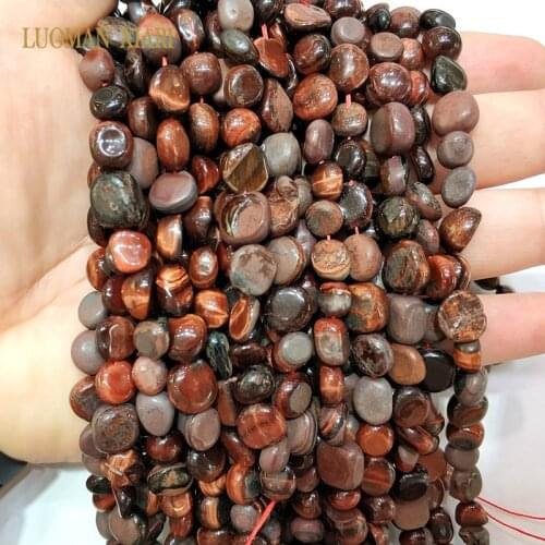 Wholesale 100% Natural Stone Beads Irregular Red Tiger Eye Beads For Jewelry Making 8-10 mm DIY Bracelet Necklace Strand 15
