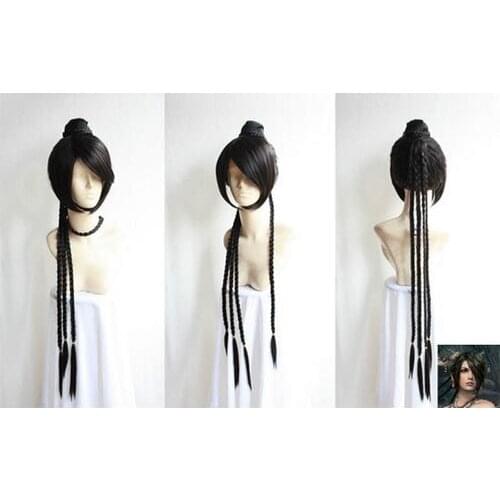 Long Black Final Fantasy Lulu Cosplay Wig Animation Cos Hair Wig