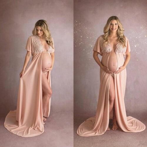 Elegant Customise Maternity Dress Night Robe 2020 Photography Dress Plus Size Party Sleepwear Fashion Nightgown Robes