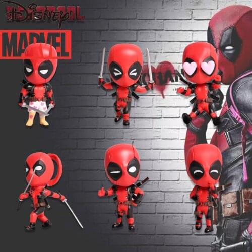 Disney Marvel Deadpool Figure Doll Model Cartoon Peripheral Car Decoration Toys
