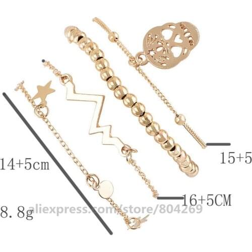 Personality Design Fancy Ladies Lightning Bead Skull Pendant Bracelet Jewelry Accessories Hot Sales