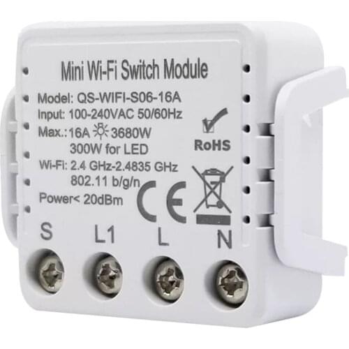 QS-WIFI-S06 Tuya WiFi Switch Socket Switch Conversion Module Device Sharing Timing Function Mobilephone APP Remotes Control