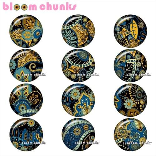 Pretty Retro pattern BohemiaRound glass cabochon jewelry flat back Making findings 12mm/18mm/20mm/25mm A7877