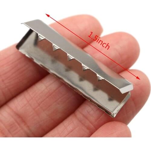 10Pcs/lot 1.5"Metal Belt Buckle End Tip For Cotton Webbing Tag Bag Key Fob Chains