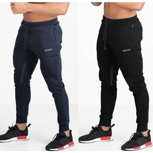 Mens Fitness Brand Sports Pants Casual Letters Elastic Jogging Pants Bodybuilding Clothing Casual Navy Military Pants