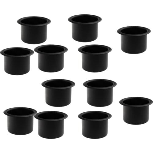 Pack of 12 Universal Black Cup Holder for Car Marine RV Boat, Drop in Cup Holder, Up to 80mm/ 3.15'' Water Bottles