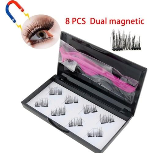 Fashion Magnetic Eyelashes Reusable 3D False Eyelashes Eyes Makeup Lashes Tweezers Set No Glue Needed Cosmetics Eye Decoration