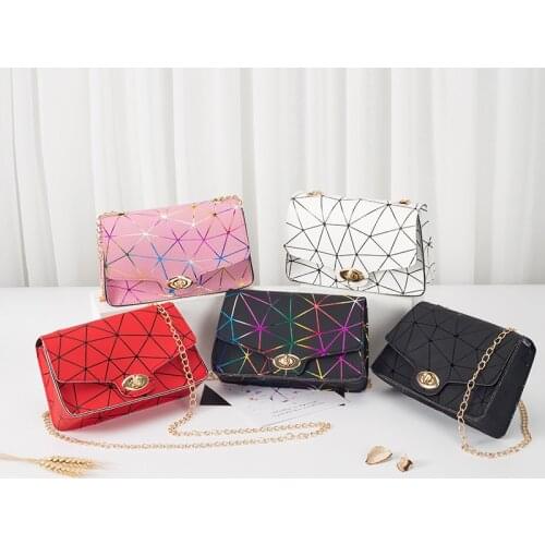 Japanese Harajuku New Dazzling Shoulder Bags for Women Designer Flap Pocket Lock Catch Pink Chain Crossbody Bag Female Designer