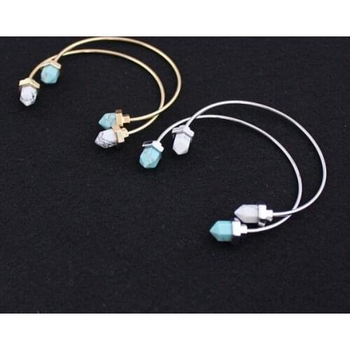 Wholesale 6pcs/lot 2015 latest fashion jewelry accessories spike stone cuff bracelet bangle