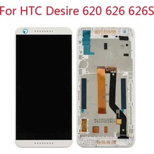 Original 5.5" For HTC Desire 620 626 626S LCD Display Touch Screen Digitizer Assembly with Frame Replacement Parts For HTC