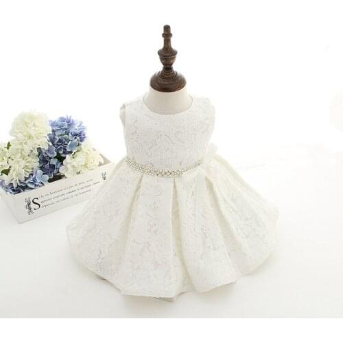 Newborn Baby Girl Dresses with Cap Super Back Bow Diamand Belt Baby 1 year birthday dress Christening Gowns vestido infantil