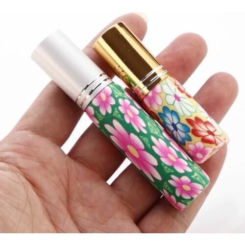 10pcs/lot 5ml 10ml Portable Colorful Glass Perfume Bottle With Atomizer Empty Parfum Case With Spray For Trave