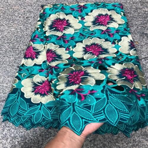 Latest new cotton voile lace fabric teal fushia african swiss lace fabric high quality nigerian lace fabrics CP05