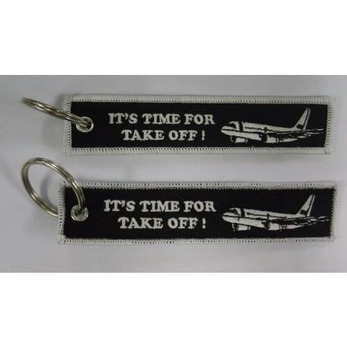 Its Time For Take Off! Fabric Key Chain Pilot Aviation Tags