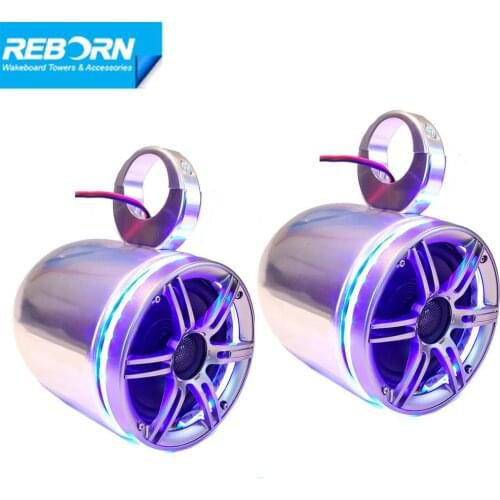 Reborn Wakeboard Tower 6.5'' Single Bullet Speaker with Blue LED Light Ring