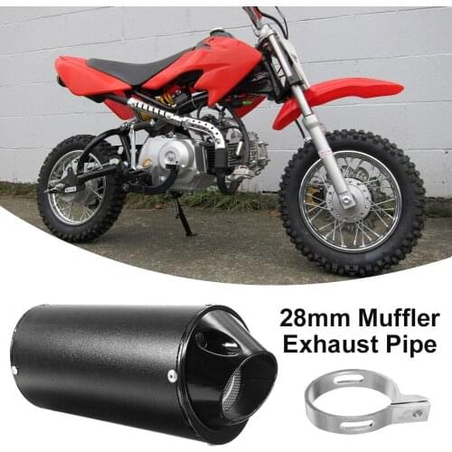 28mm Motorcycle Exhaust Pipe Silencer Aluminum Steel Noise Reducer Apply To Honda XR50 CRF50 DIRT BIKE 90cc/110cc/125cc/150cc