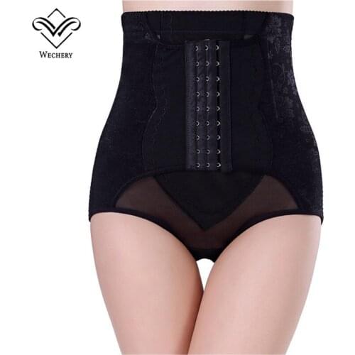Wechery Waist Trainer Control Panties Women Body Shaper bottom Stretchy Butt Lifter High Waist Slimming Underwear 3 rows hooks