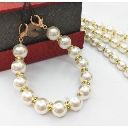 Women Pearl Handbag Strap With Crystal Replacement Clutch Bag Wallet Purse Belt Handle Wrist Bag Chain Shoulder Bag Accesories