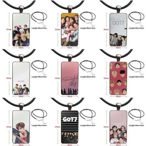 For Women Handmade Girls Got7 Jinyoung Jackson Mark Necklace Fashion Long Chain With Rectangle Necklace Jewelry