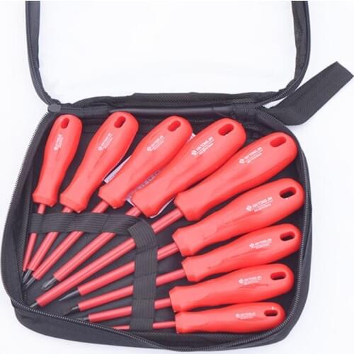 1 Set Multi-function Insulated Manual Screwdriver Combination Electrician Slotted/Phillips Screwdrivers Magnetic Hand Tools