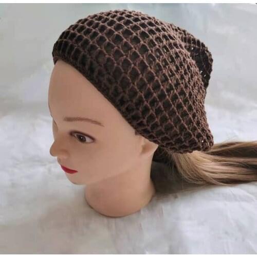 1pcs Dark Brown Handmade Snood Hair Net for Hair Caring High Quality Hair Net for Whole head