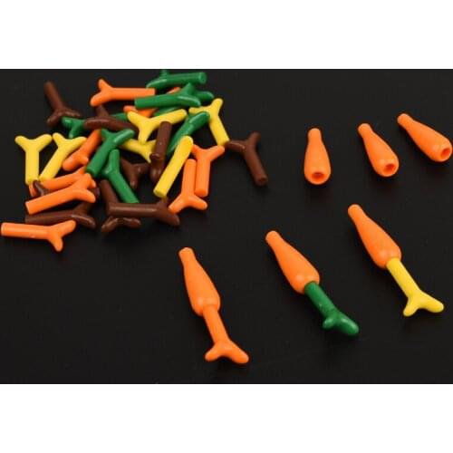 10pcs Carrot with Green Top Twig 33172 33183 33172c01 Radish Moc DIY Building Blocks Brick Compatible City Street View Accessory