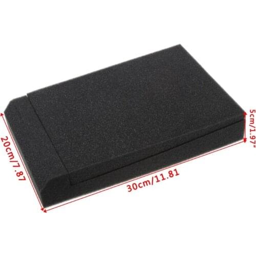 2 Pcs Sponge Studio Monitor Speaker Acoustic Isolation Foam Isolator Pads 30x20x4.5cm