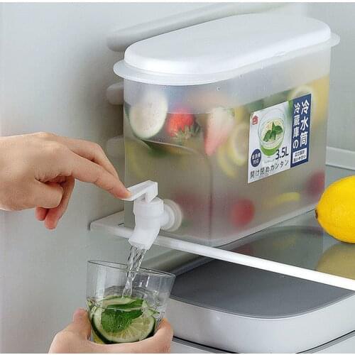 3500ml Water Jug With Faucet Lemon Juice Jug Kitchen Drinkware Kettle Pot Cold Water Bottle Container Heat Resistant Pitcher