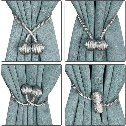4pcs/lot Magnetic Pearl Ball Curtain Tiebacks Tie Backs Holdbacks Buckle Clips Curtain Rods Holder Room Accessories