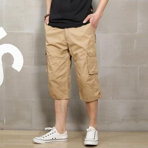 Free belt New Fashion Summer Cargo Shorts Cotton Men Casual Boardshort Loose Baggy Beach Short Pants 3/4 Length Plus Size 5XL
