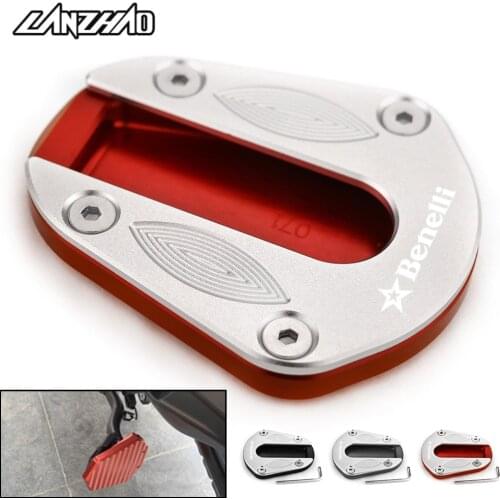 Motorcycle Side Stand Enlarger Kickstand Enlarge Plate Extension Pad CNC Aluminum Accessories for Benelli TRK 502 502X 2017-2019