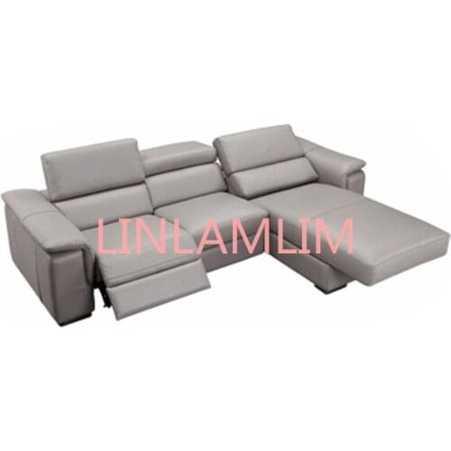Living room Sofa Nordic genuine leather couch electric recliner L shape corner диван мебель кровать muebles de sala cama puff as