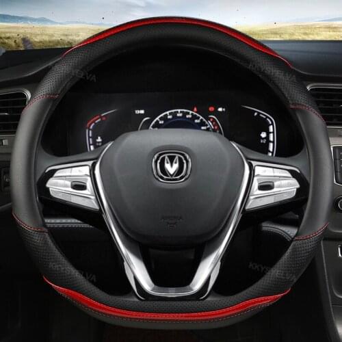 For Changan CS95 CS85 CS75 CS55 CS35 CS15 EADO CX70 Car Steering Wheel Cover Microfiber Leather + Carbon Fiber Auto Accessories