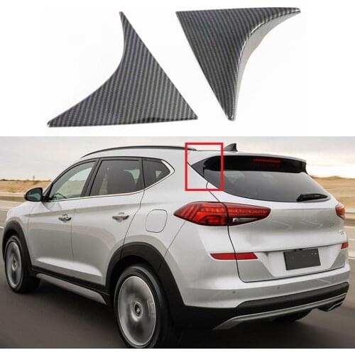 For Hyundai Tucson 2016 2017 2018 2019 2020 Chrome Rear Window Spoiler Side Wing Triangle Cover Trim Molding Garnish Accessories