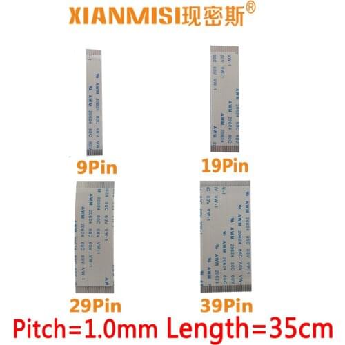 FFC/FPC Flat Flex Extension Cable 9Pin 19Pin 29Pin 39Pin ame Side 1.0mm Pitch AWM VW-1 20624 20798 80C 60V Length 35cm 5PCS