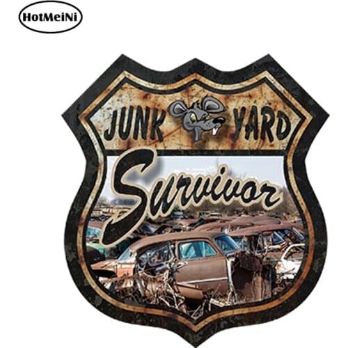 HotMeiNi 13cm x 13cm Car Styling Route 66 Junk Yard Survivor Decals Car Sticker Rat Hot US Highway Waterproof Car Accessories