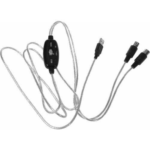USB IN-OUT MIDI Cable Converter PC to Music Keyboard Adapter Cord