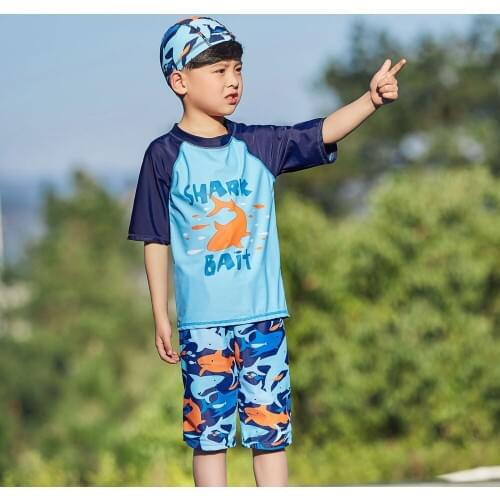 Big Kids /Toddler Two Piece Rash Guard Swimsuits Boys Short Sleeve Sunsuit Swimwear Sets Rashguards Sun Protection Beachwear
