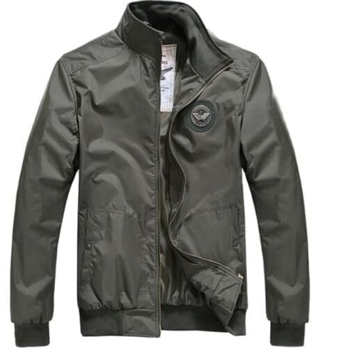 Spring Bomber Jackets Men Vintage US Army Logo Military Jacket Quilted Autumn Casual Mens Clothing 2021 Korean Fashion