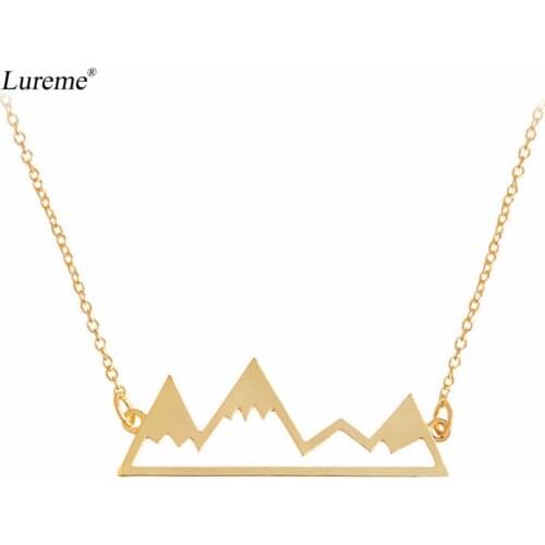 Lureme New Creative Metal The Endless Mountains Pendant Necklace for Women Simple Jewelry (nl005821)