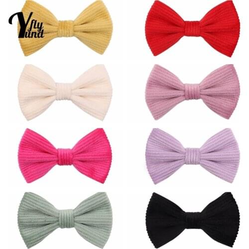 Yundfly Fashion Baby Girls Bangs Hairpin Solid Color Handmade Bows Infant Hair Clips DIY Styling Tools Kids Headwear Photo Props