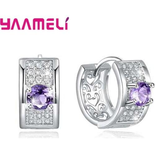 Fashion Earring Pave Shiny Cubic Zirconia 925 Sterling Silver Jewelry Top Quality Fine Female Wedding Ceremony Party