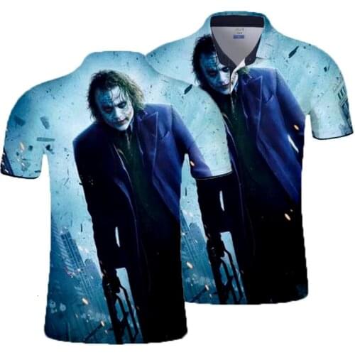 Polo sport shirt Unisex Shirts 3D Print Clown Pure Cotton Logo Print Tops Customized Breathable Youth Couples sports Dropship