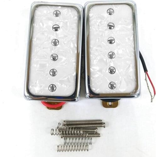 A Set of 2 White Pearl Electric Guitar Single Coil Bridge&Neck Pickups LP Humbucker Pickup 50 52