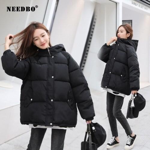 NEEDBO Winter Jacket Women Hood Plus Size Parka Casaco Cotton Ladies Puffer Female Coat Women Elegant Warm Parka Mujer Outwear