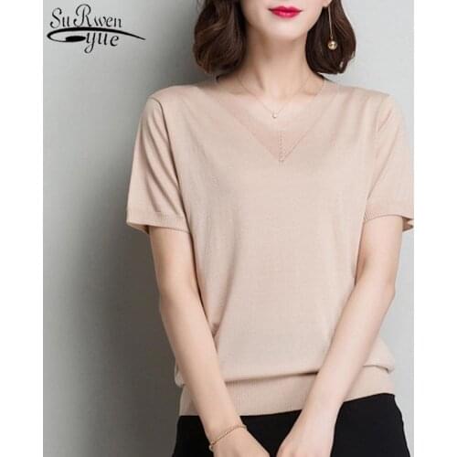 2021 Summer New V-neck Ice Silk Knitted Vest Tops Chemisier Femme Blouse Thin Bottoming Sling Street Wear Women Clothing 10339