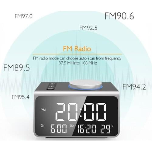 Radio Alarm Clock, Large LED Display Digital FM Alarm Clock, Adjustable Brightness Dimmer and Snooze, Simple LED Clock